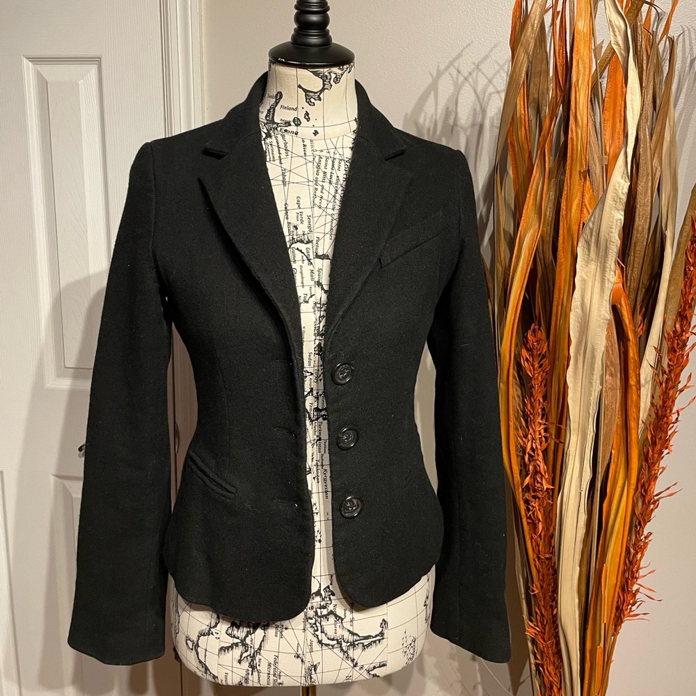 Vince Silk Virgin Wool Cashmere Tailored Vintage Lightweight 3-button blazer 8